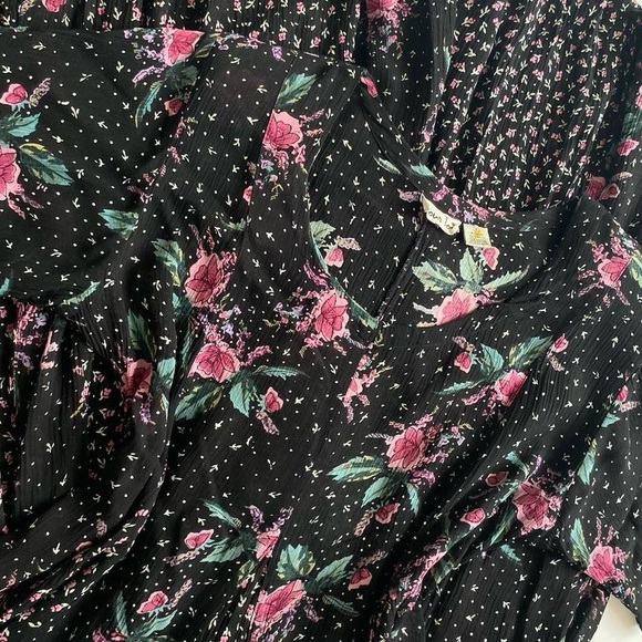 Vintage 90s flowy floral whimsigoth black maxi dress - Picture 3 of 7